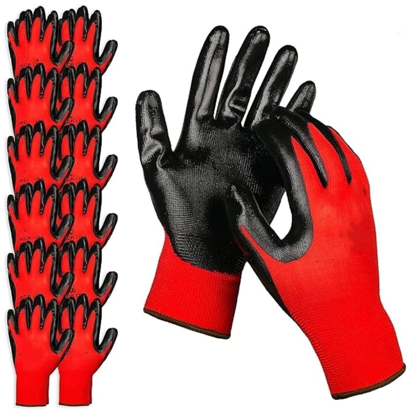 Nitrile Mechanic Glove - 20PCS Nitrile Coated Safety Work Gloves