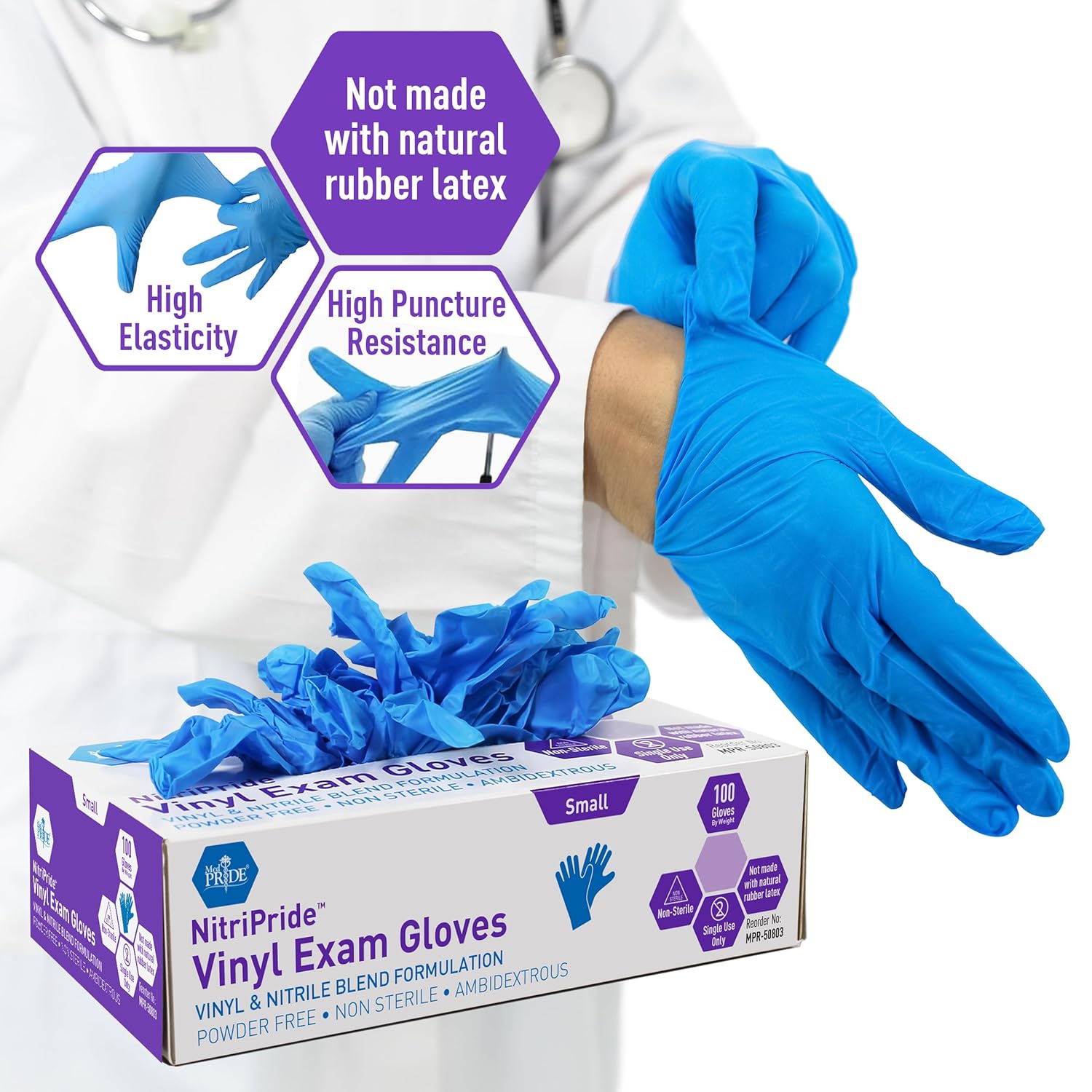 Nitrile/Vinyl Blend Exam Glove - Latex Disposable Glove ulasan dan harga