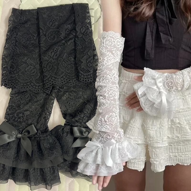 Hollow Out Lace Long Arm Sleev - Fingerless Glove Knit ulasan dan harga