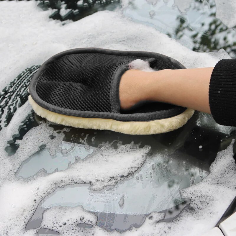 Car Wash Wool Gloves Thickened - Wool Glove Lined ulasan dan harga