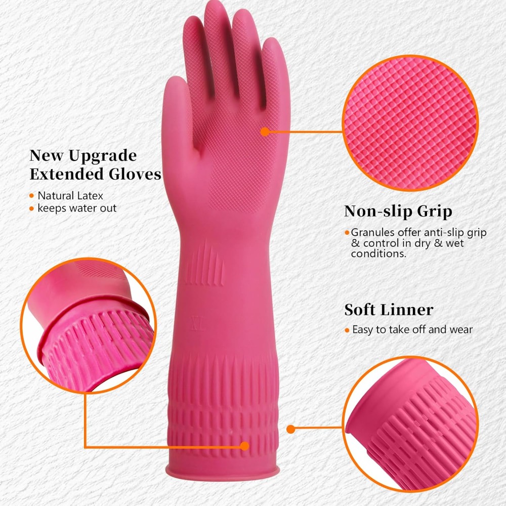 15-Inch Reusable Rubber Gloves - Rubber Glove Cleaning ulasan dan harga