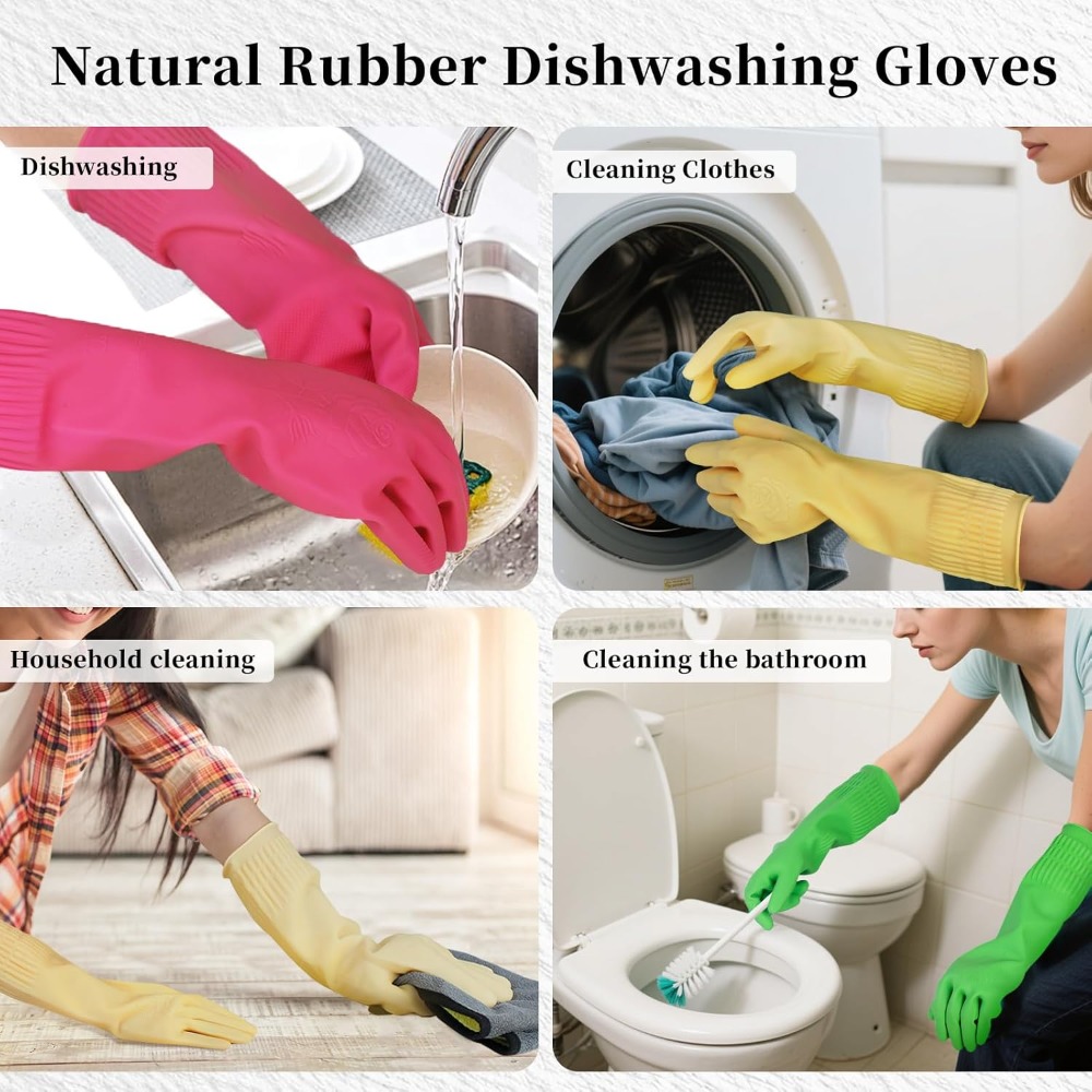 15-Inch Reusable Rubber Gloves - Rubber Glove Cleaning ulasan dan harga