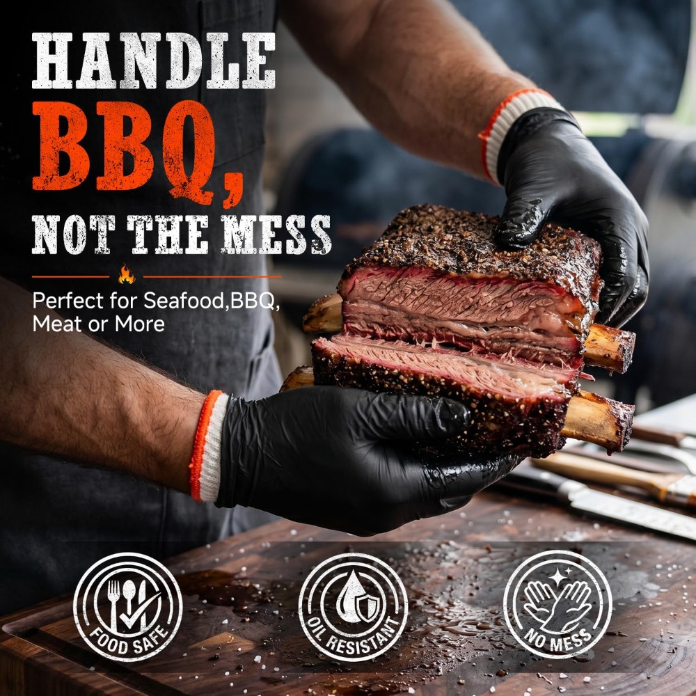 BBQ Gloves 50 Disposable Nitri - Heat Resistant Glove ulasan dan harga