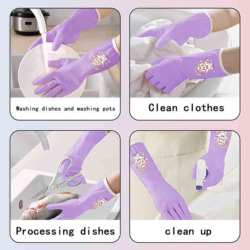 1 pair of household cleaning a - Dish Glove Rubber ulasan dan harga