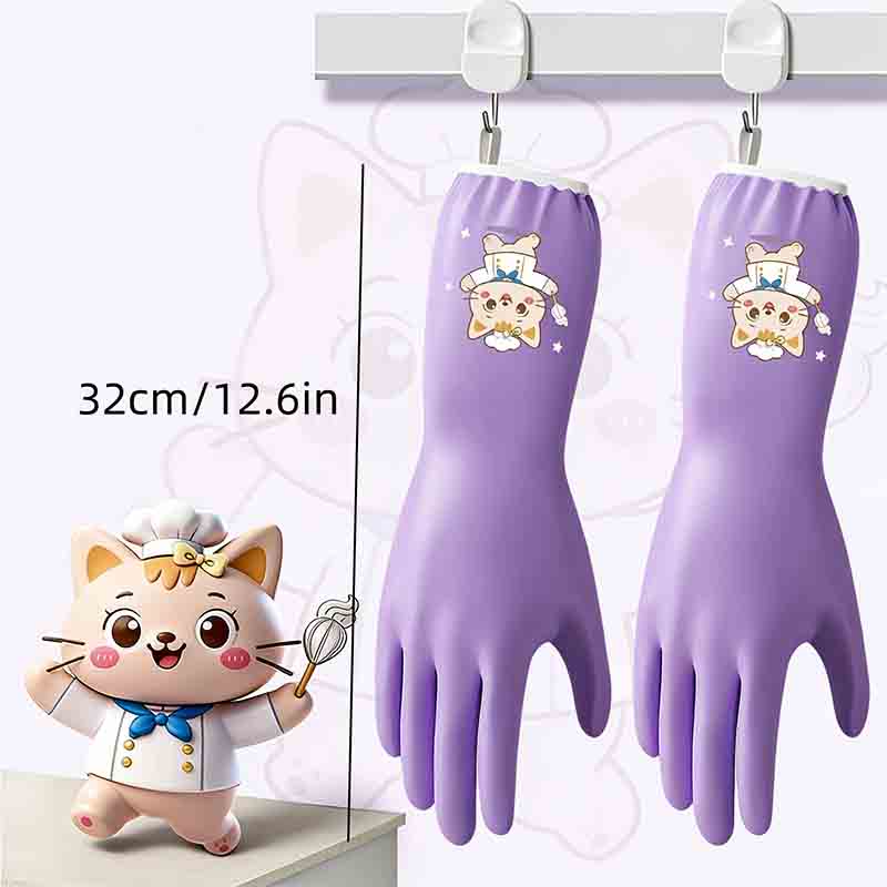 1 pair of household cleaning a - Dish Glove Rubber ulasan dan harga