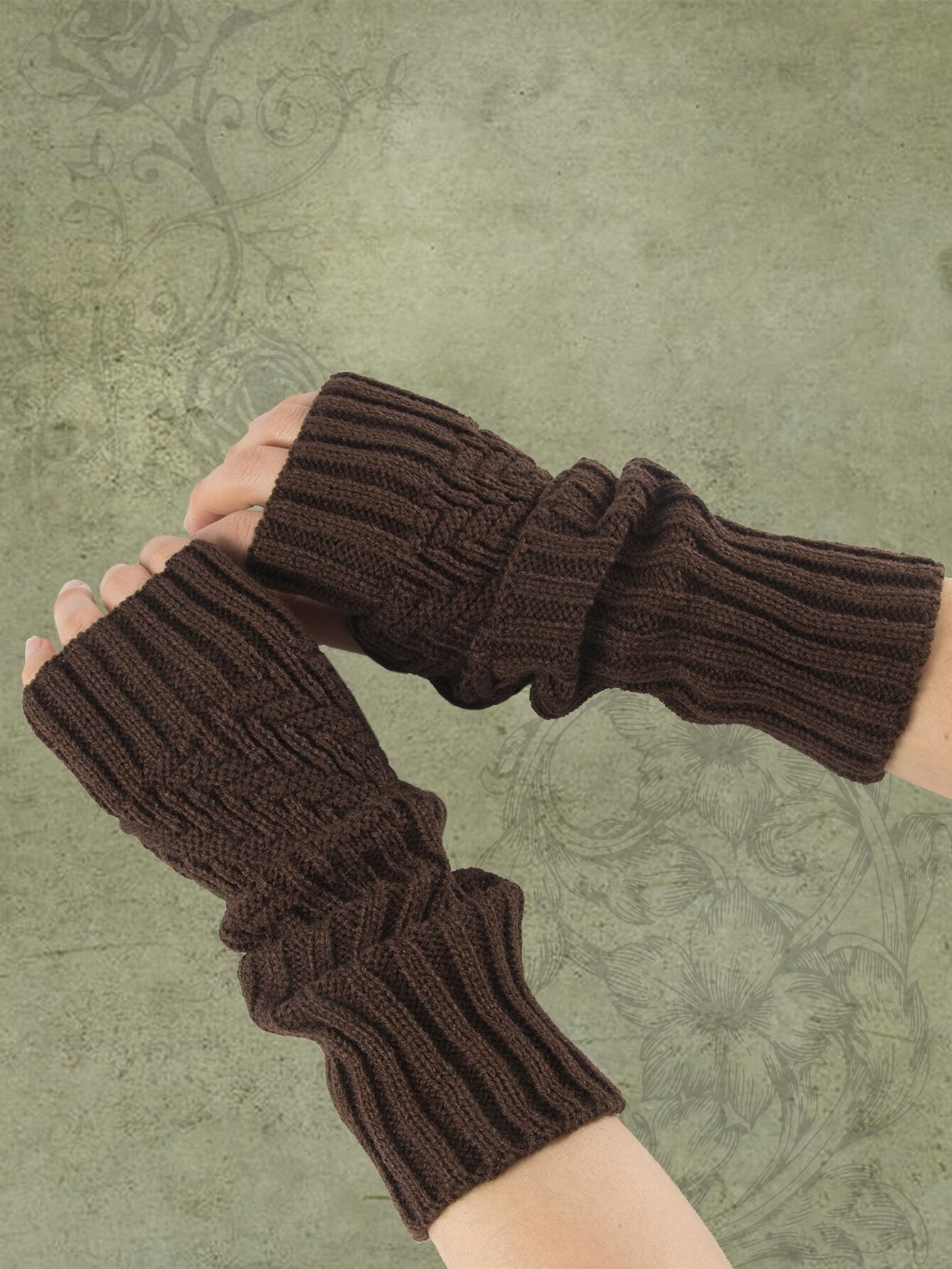 ROMWE Fairycore Solid Fingerle - Fingerless Glove Knit ulasan dan harga