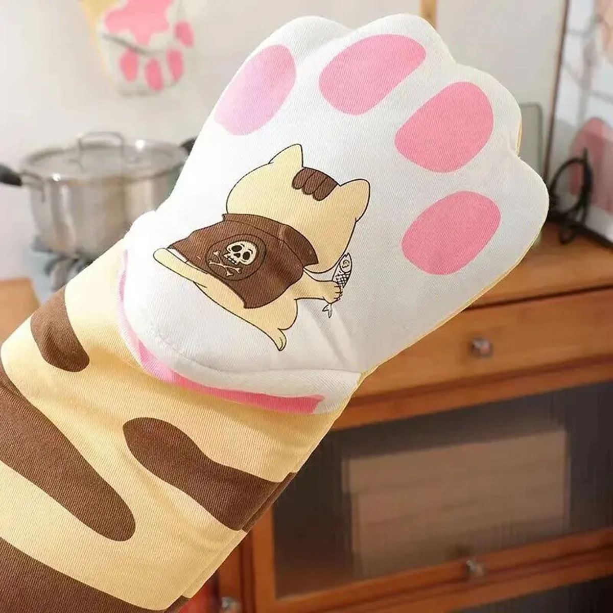 Microwave Long Cotton Gloves C - Oven Mitt Silicone ulasan dan harga