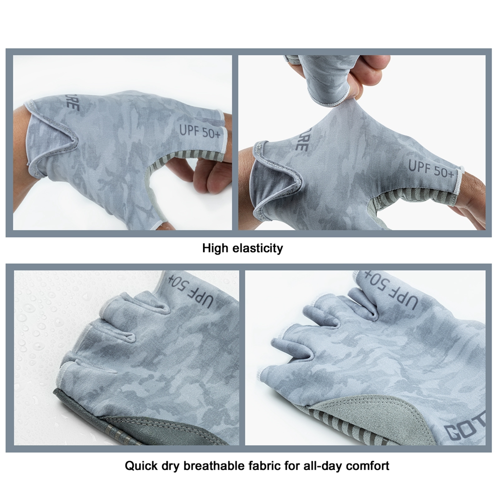 Goture Fingerless Fishing Glov - Cycling Glove Padded ulasan dan harga