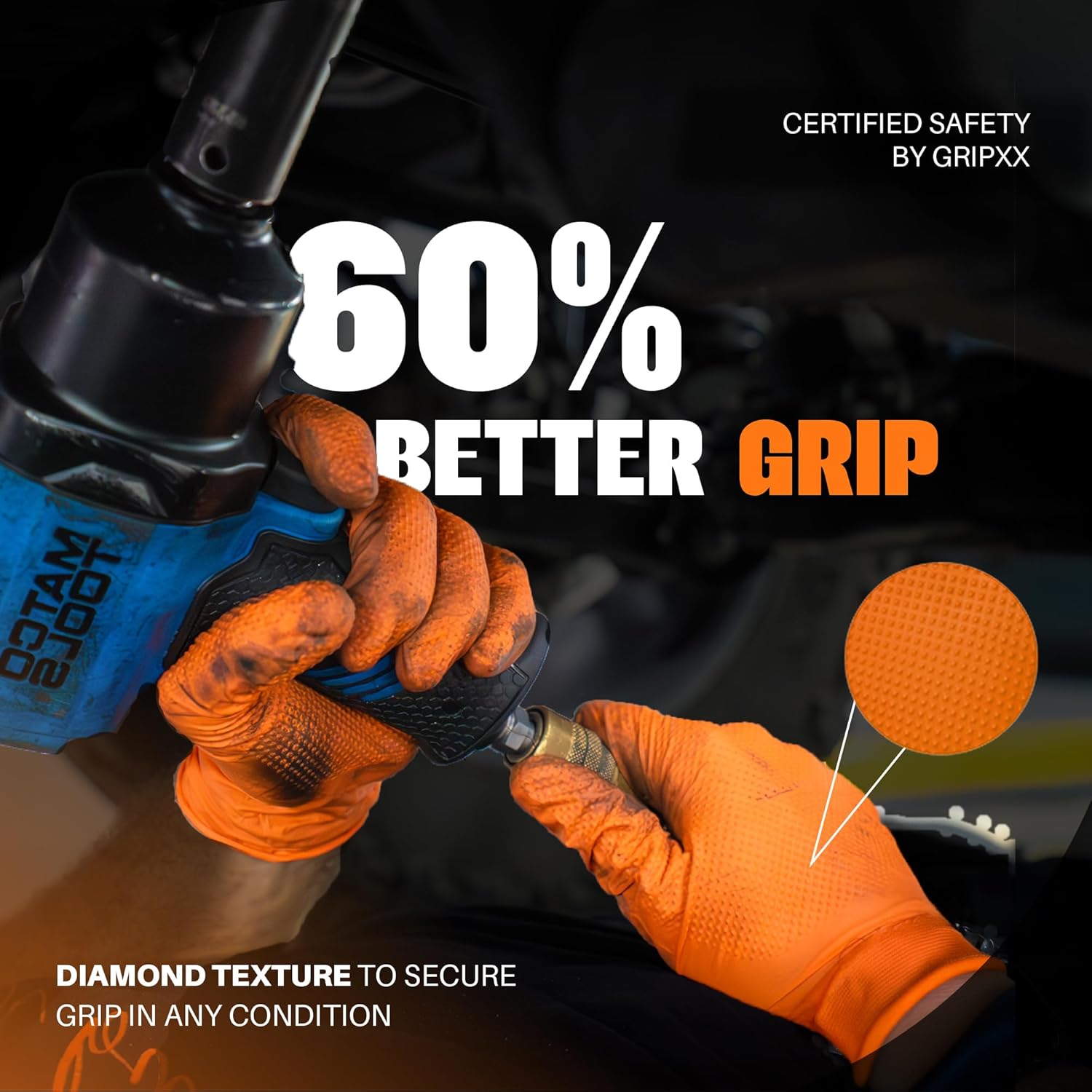 Heavy Duty 8Mil Orange Nitrile - Nitrile Mechanic Glove ulasan dan harga