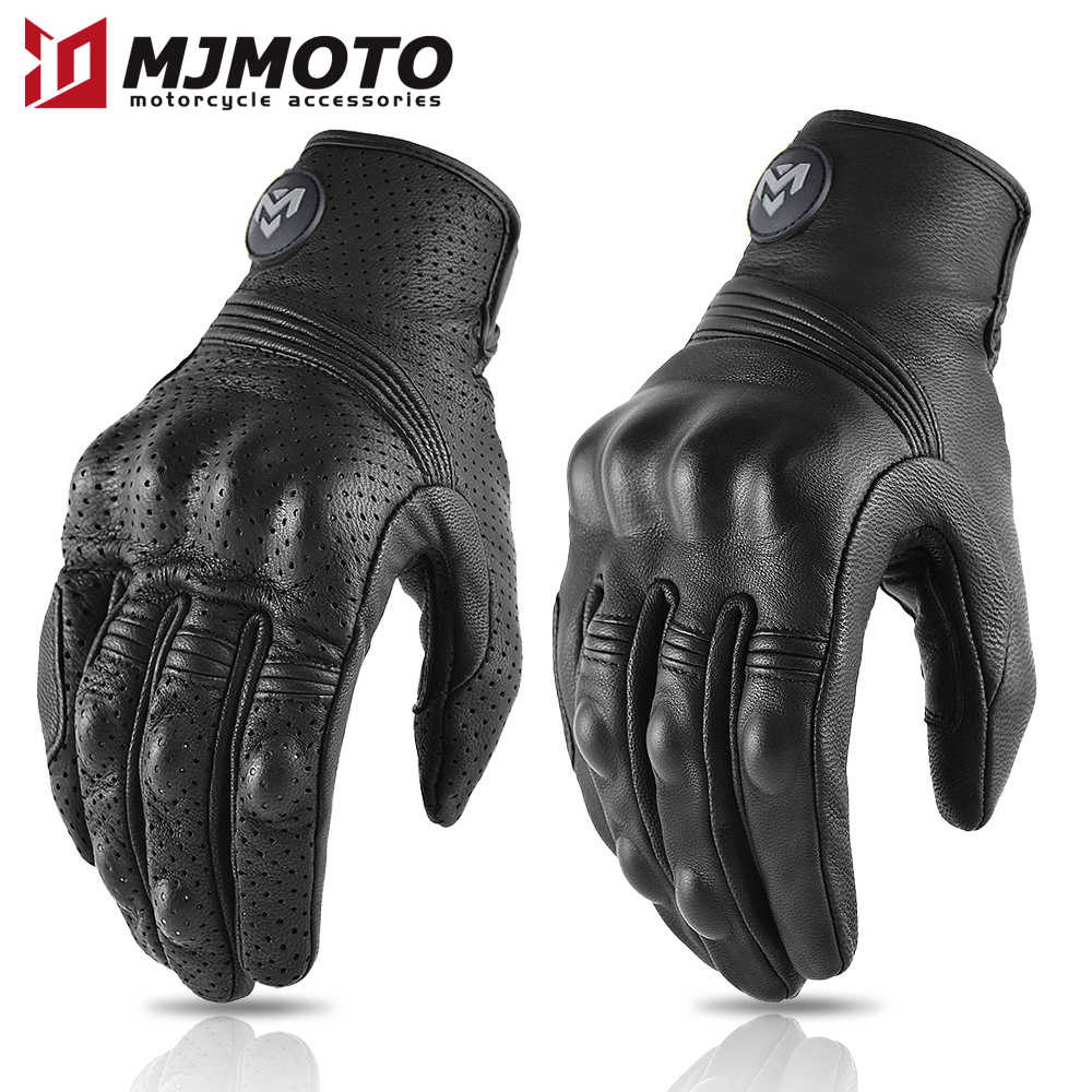 Men's Retro Perforated Leather - Cycling Glove Padded ulasan dan harga