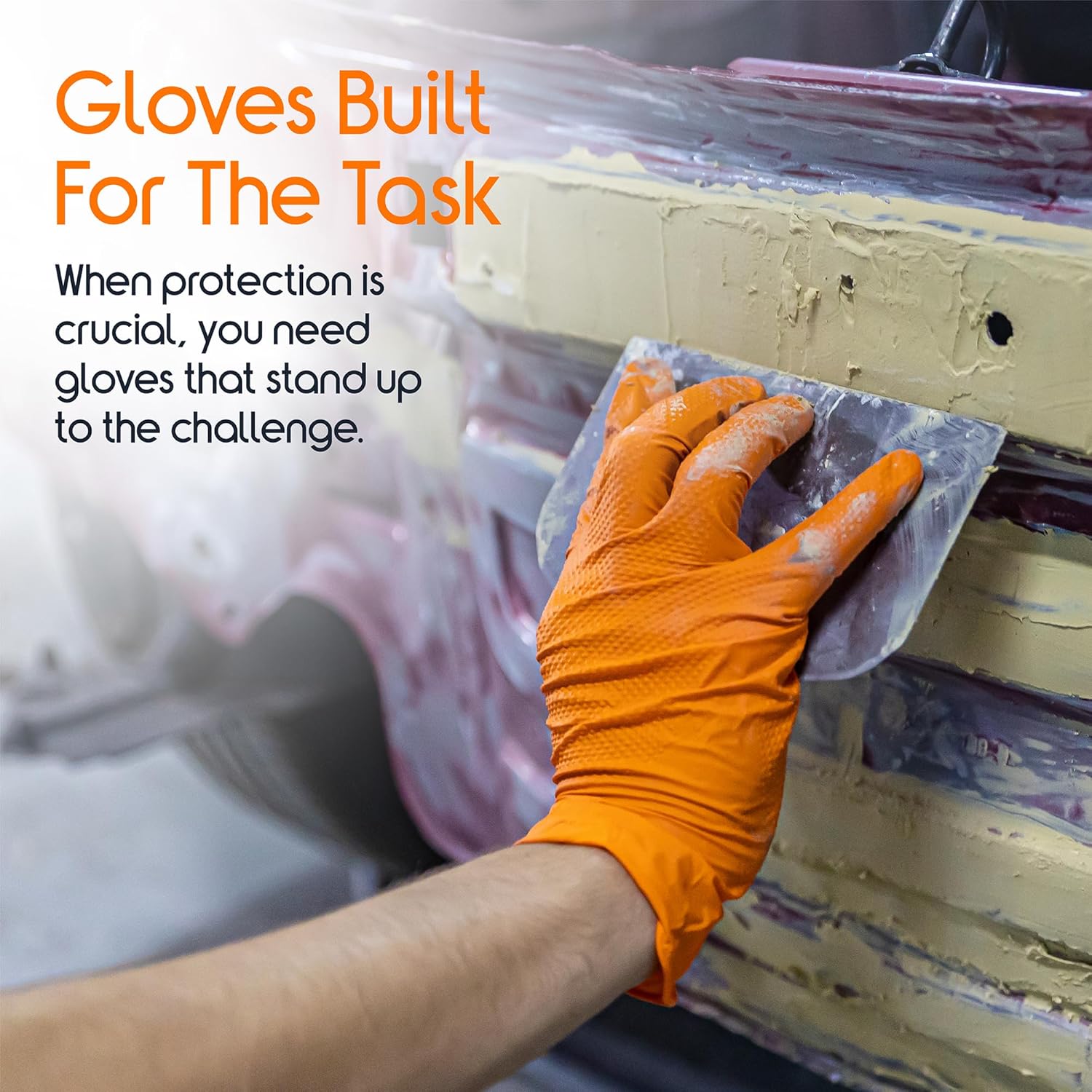 Heavy Duty Orange Nitrile Glov - Nitrile Mechanic Glove ulasan dan harga