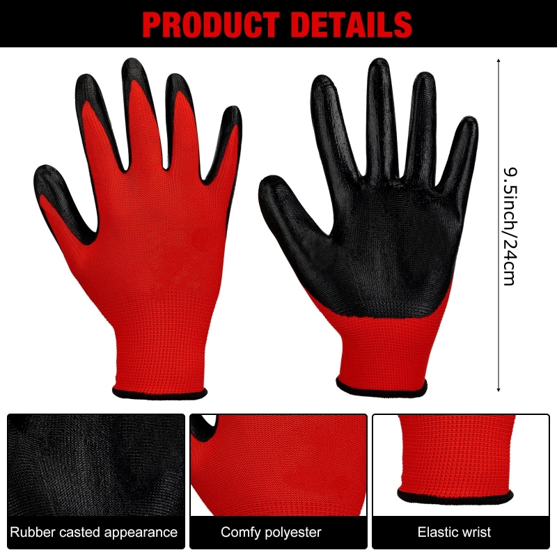 20PCS Nitrile Coated Safety Wo - Nitrile Mechanic Glove ulasan dan harga