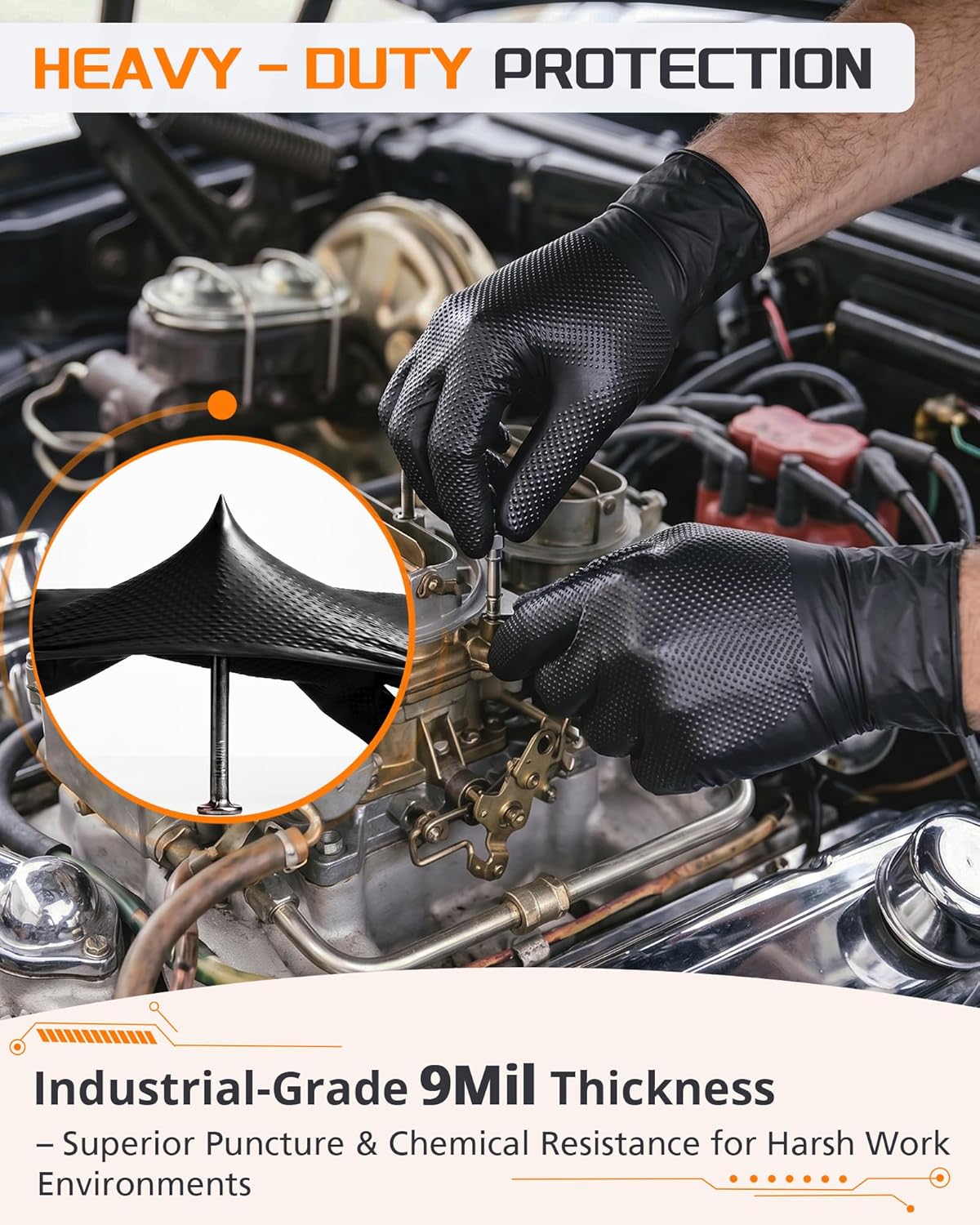 9mil Heavy Duty Disposable Nit - Nitrile Mechanic Glove ulasan dan harga