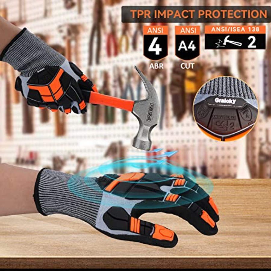 Safety Work Gloves with Impact - Work Glove Impact ulasan dan harga