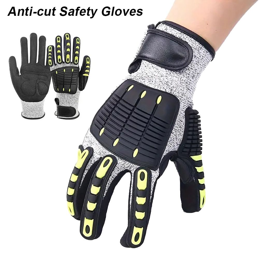 1Pair Anti-vibration Protectio - Nitrile Mechanic Glove ulasan dan harga