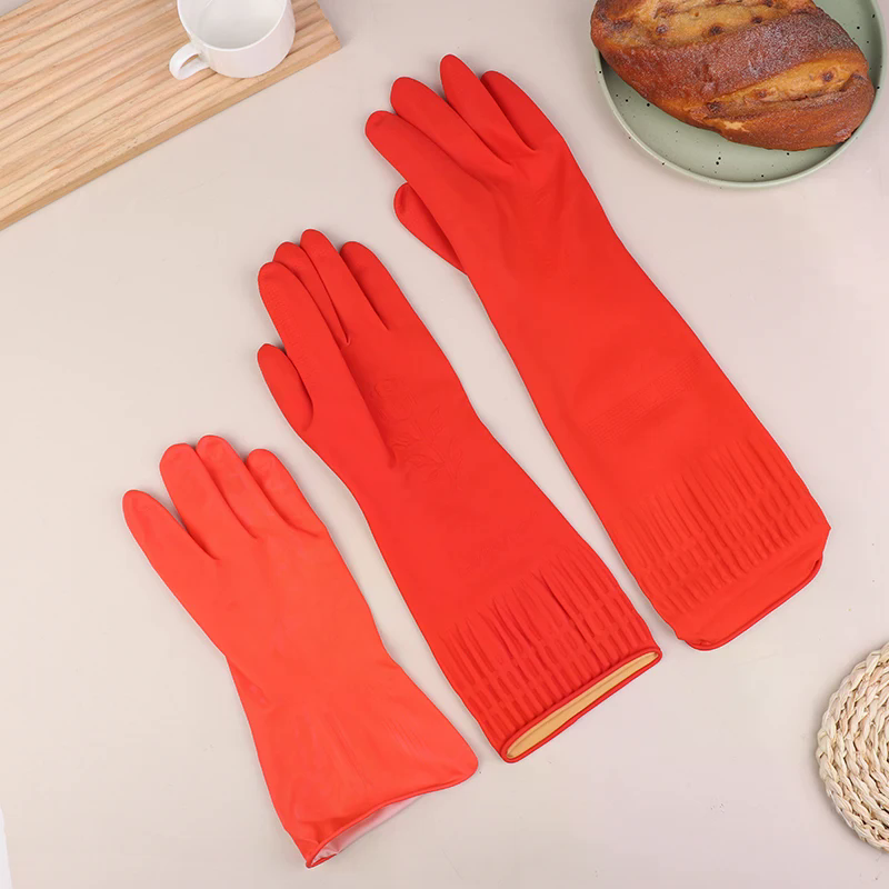 1Pair Latex Long Dish Washing  - Dish Glove Rubber ulasan dan harga