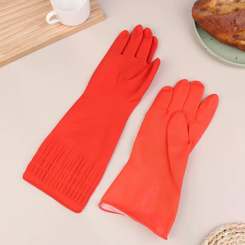 1Pair Latex Long Dish Washing  - Dish Glove Rubber ulasan dan harga