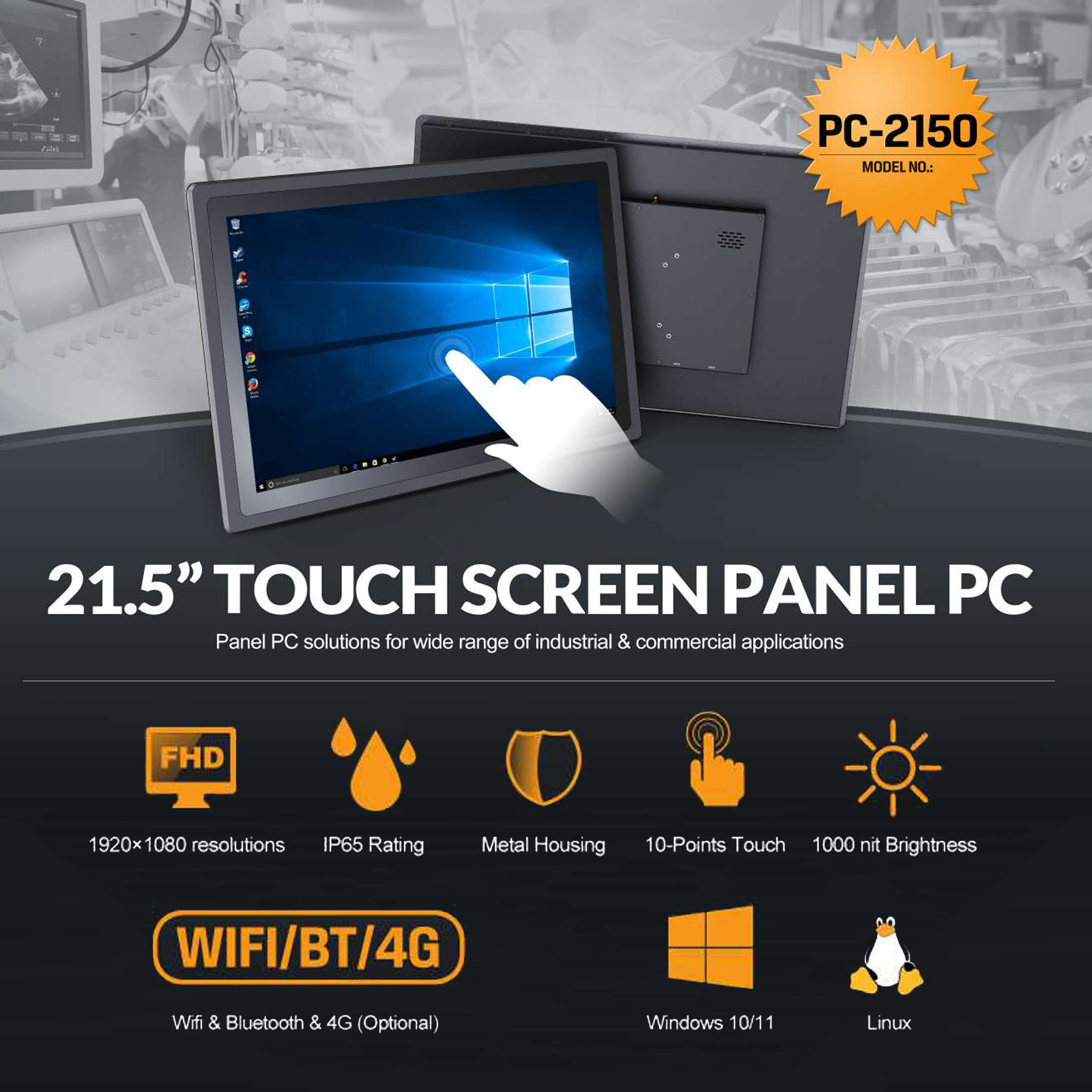 Custom IP65 Waterproof Fanless - Touchscreen Glove Capacitive ulasan dan harga