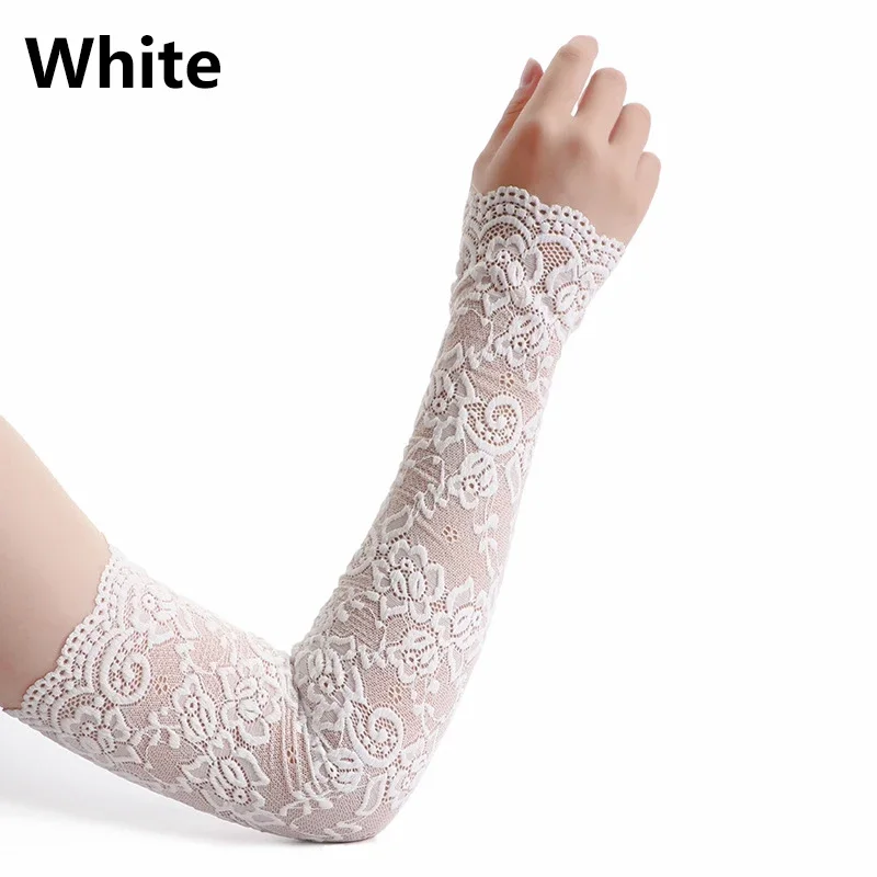 Summer Sunscreen Lace Arm Slee - Fingerless Glove Knit ulasan dan harga