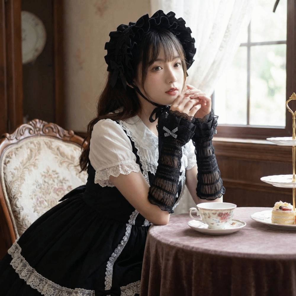 1 Pair Thin Lace Lace Arm Slee - Fingerless Glove Knit ulasan dan harga