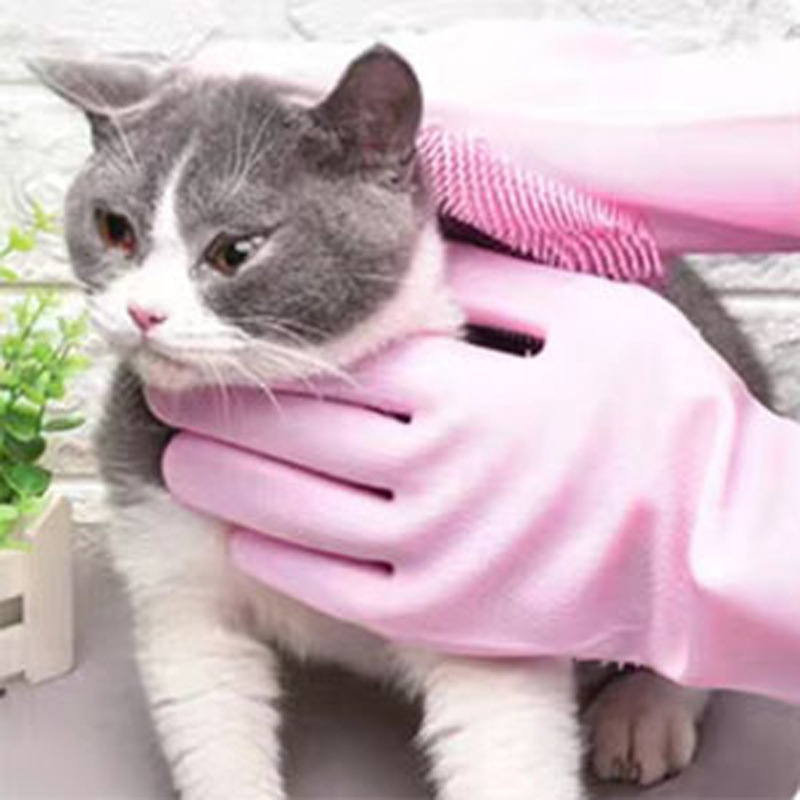 Pet Grooming Gloves for Dogs A - Rubber Glove Cleaning ulasan dan harga
