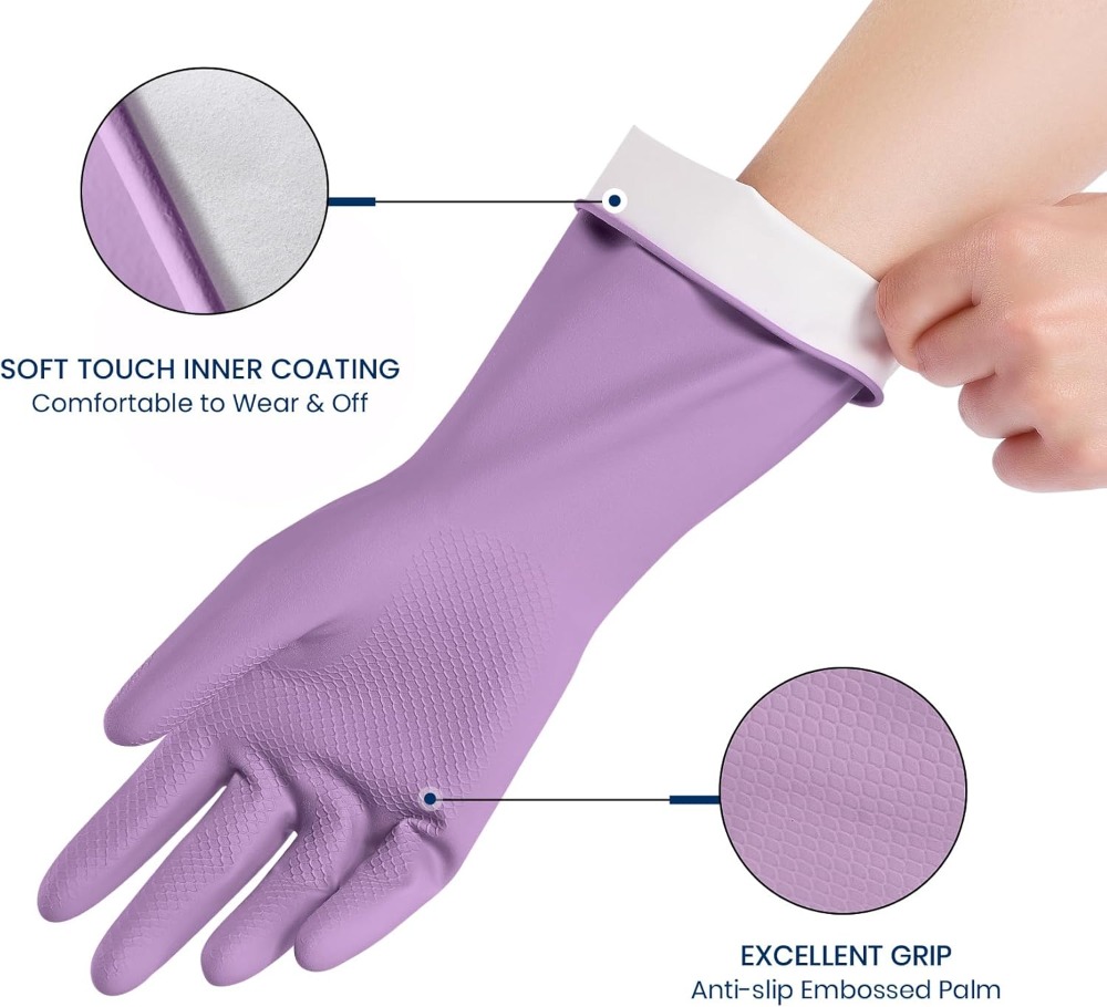 4 Pairs Rubber Cleaning Gloves - Rubber Glove Cleaning ulasan dan harga