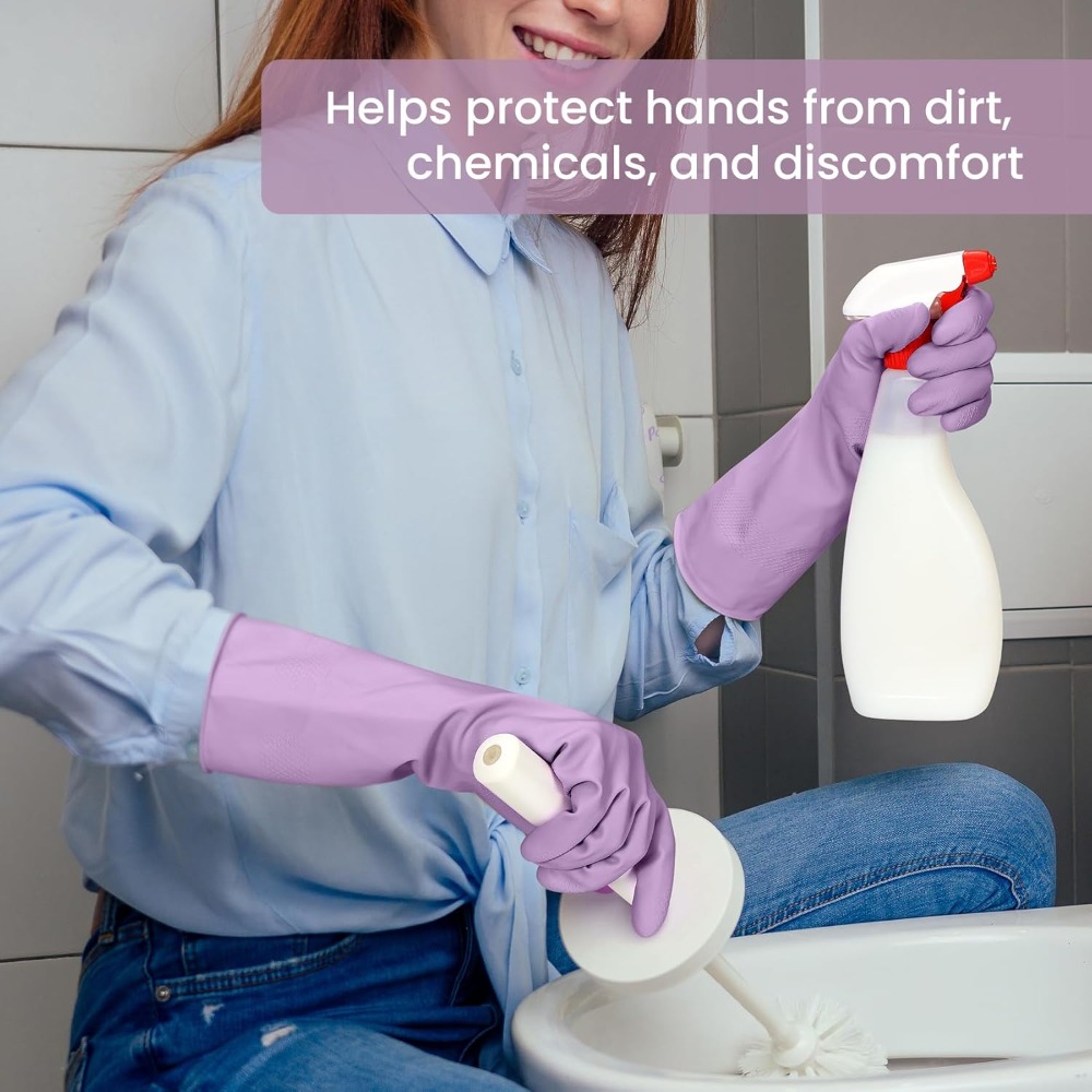 4 Pairs Rubber Cleaning Gloves - Rubber Glove Cleaning ulasan dan harga