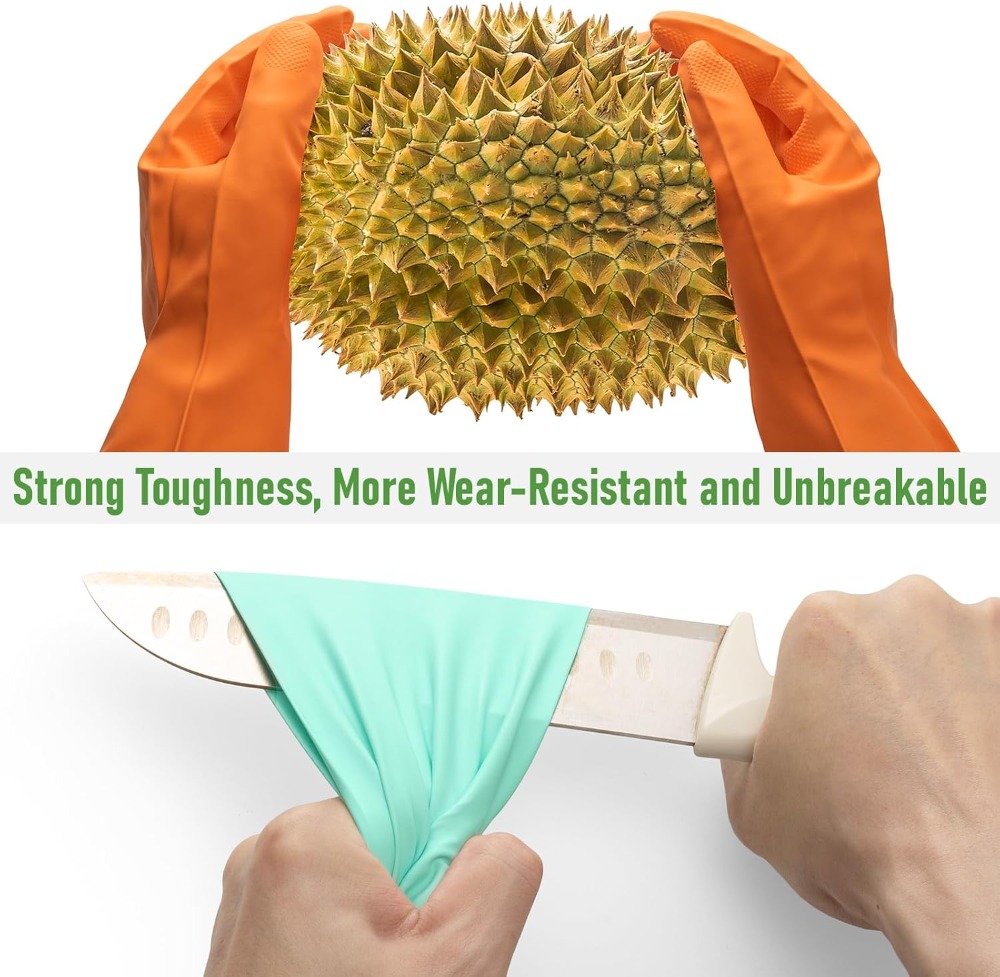 3 Pairs Colorful Rubber Dishwa - Rubber Glove Cleaning ulasan dan harga