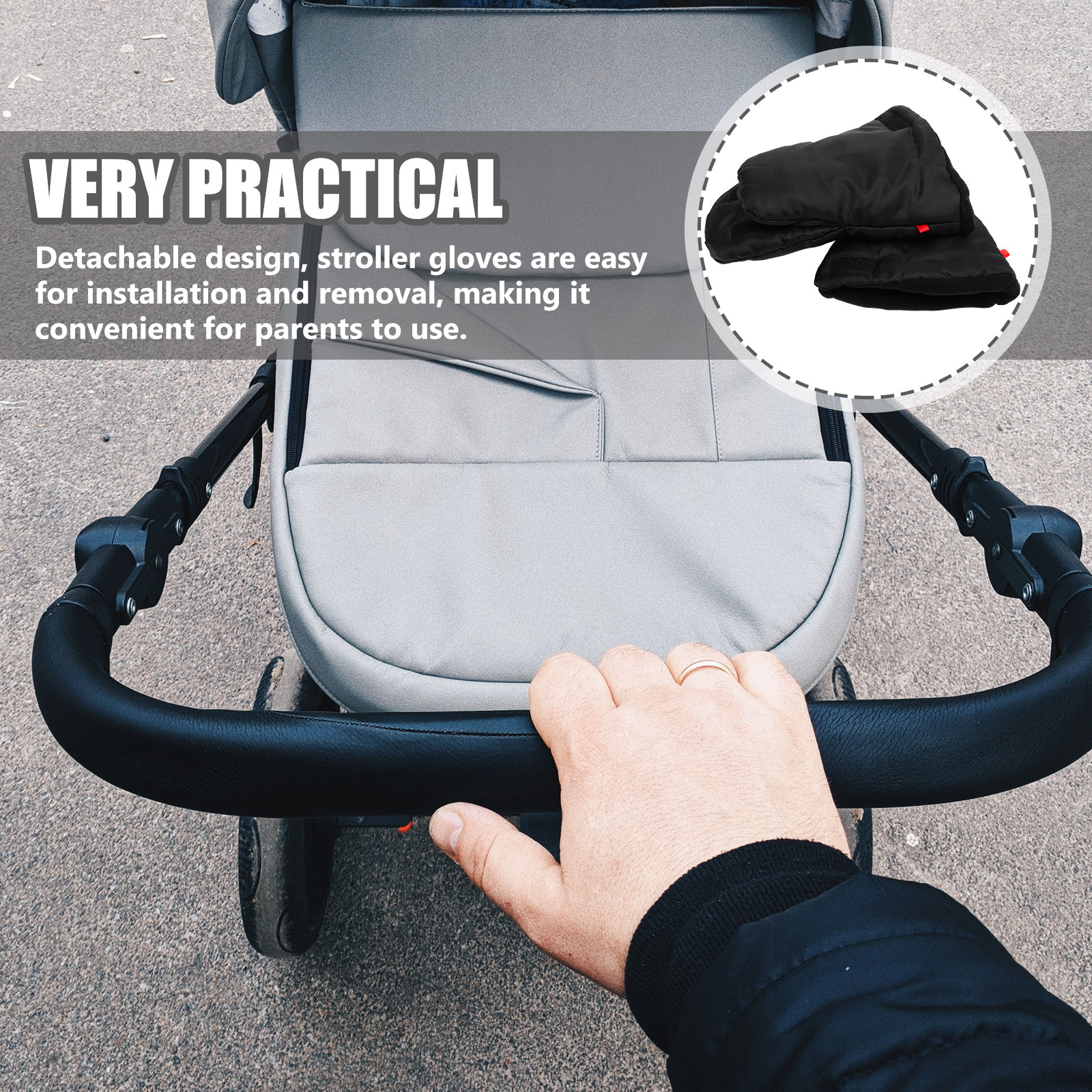 1Pair Insulated Stroller Glove - Winter Glove Insulated ulasan dan harga