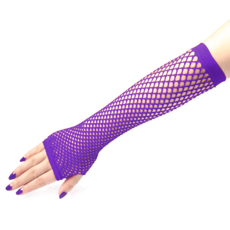 Women Fashion Neon Fishnet Fin - Fingerless Glove Knit ulasan dan harga