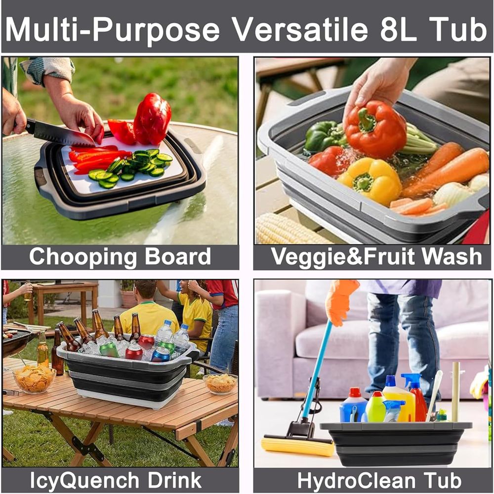 Portable 8L BBQ Prep Tub with  - Heat Resistant Glove ulasan dan harga